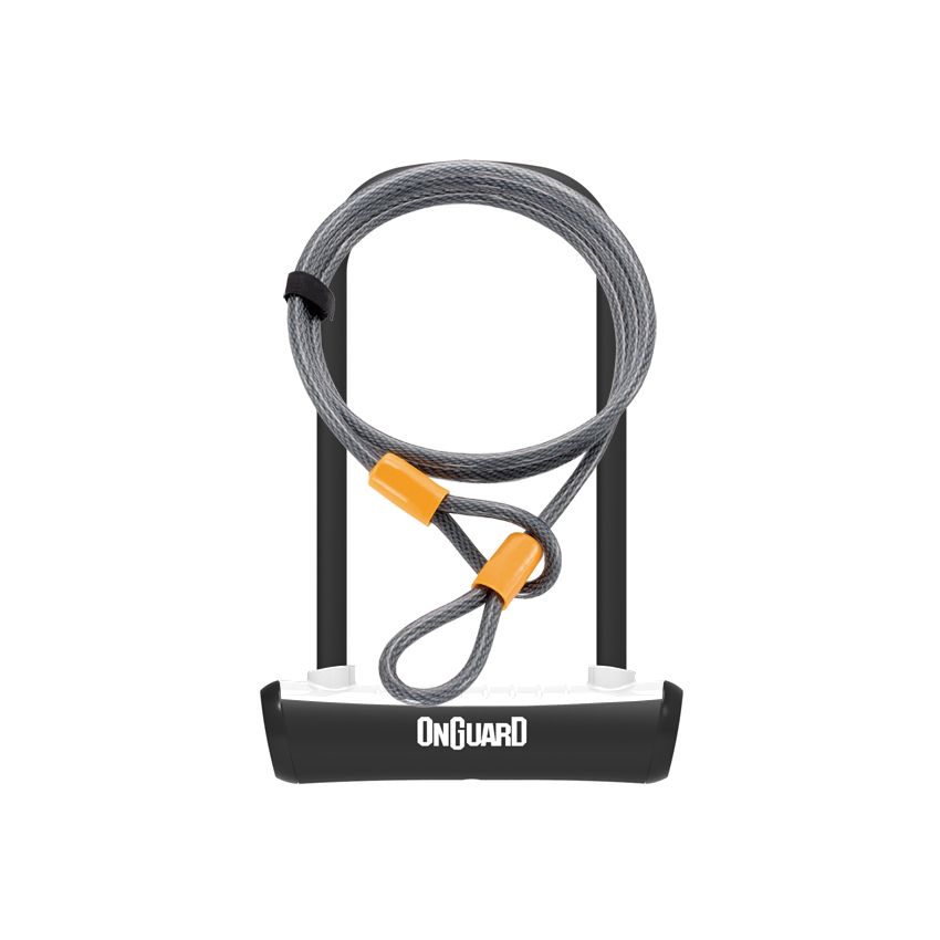 Zapięcie rowerowe ONGUARD NEON 8154WH U-LOCK - 115mm 230mm - uchwyt + 2 x Klucze + linka 10mm 120cm białe (NEW) 