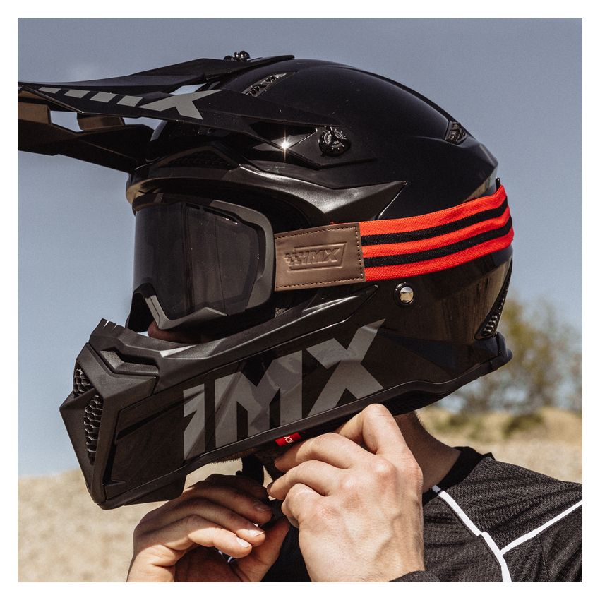 Gogle IMX Endurance Rust Black Matt/Red (szyba dark smoke + clear)