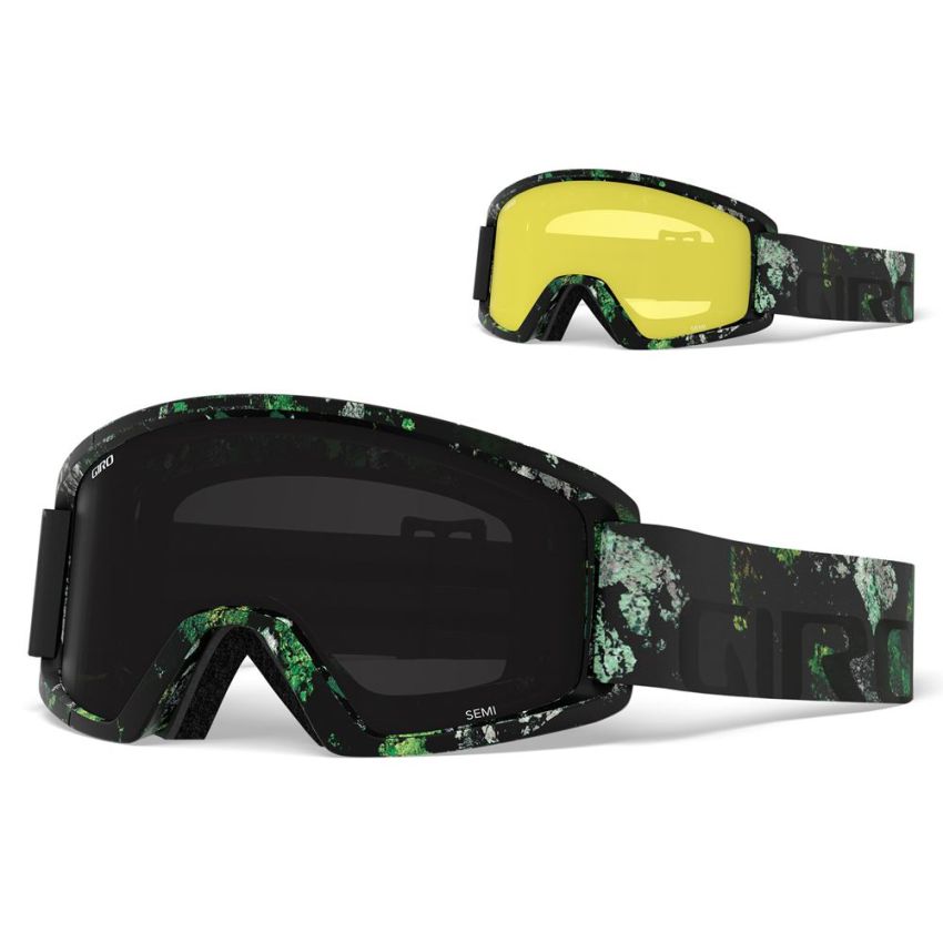 Gogle zimowe GIRO SEMI MOSS (Szyba kolorowa ULTRA BLACK 9% S3 + Szyba kolorowa YELLOW 84% S0) (NEW) 