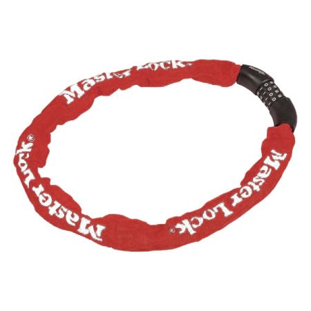 Zapięcie rowerowe MASTERLOCK QUANTUM 8392 ŁAŃCUCH 8mm 40mm 90cm SZYFR czerwone 
