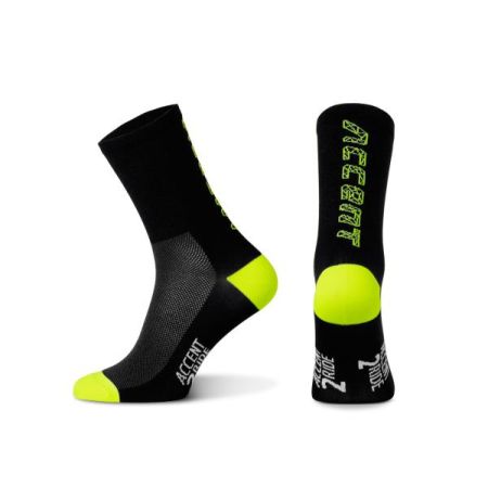 Accent Skarpetki kolarskie Hero Long, czarno-żółte fluo, rozmiar S (36-38) 
