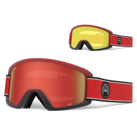Gogle zimowe GIRO SEMI RED ELEMENT (Szyba lustrzana kolorowa AMBER SCARLET 40% S2 + Szyba kolorowa YELLOW 84% S0) (NEW) 
