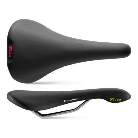 Siodło SELLE ITALIA FLITE 1990 L (id match - L1) Titanium 7, skóra, 230g czarne (DWZ) 
