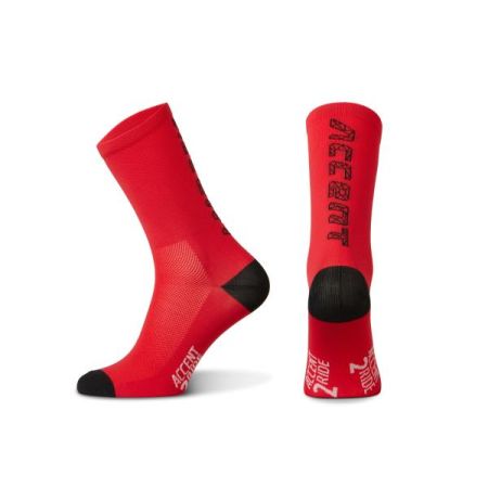 Accent Skarpetki kolarskie Hero Long, czerwono-czarne, rozmiar S (36-38) 