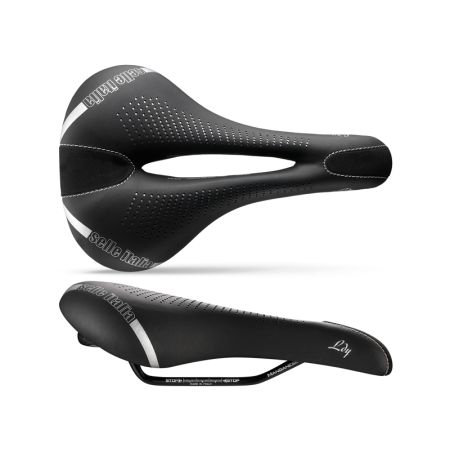 Siodło SELLE ITALIA LADY GEL FLOW S (id match - S2) Manganese Tube 7, fibra-tek, 300g czarne (NEW) 