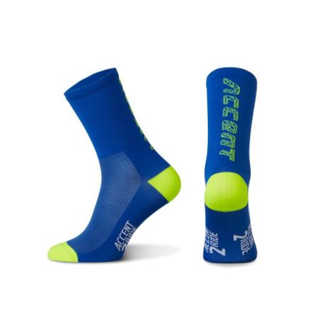 Accent Skarpetki kolarskie Hero Long, niebieskie-żólte fluo, rozmiar S (36-38) 
