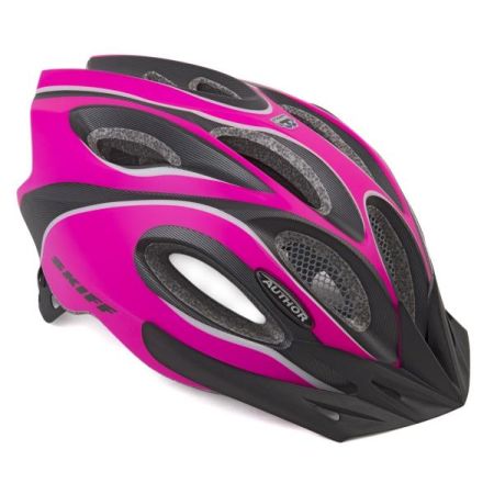  Kask AUTHOR SKIFF różowo(fluo)-czarny 52-58 