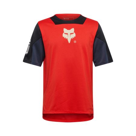 Fox Koszulka Rowerowa Junior  Defend Elevated Fluo Red Ym