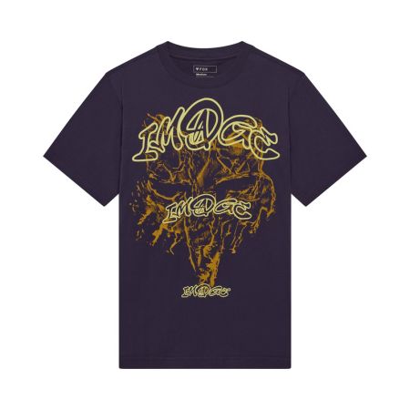 Fox T-shirt  Image Print Plum Oversized Perfect L