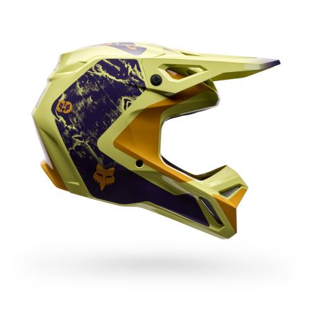 Fox Kask Motocyklowy  V1 Image Print Purple Yellow M