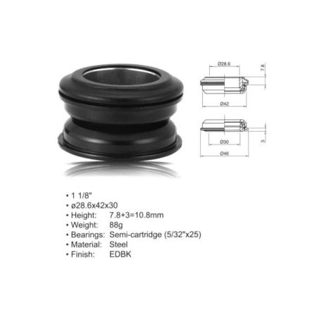 Stery AUTHOR ACO-HS24 Internal 1-1/8" (28.6/42/30mm) czarne 