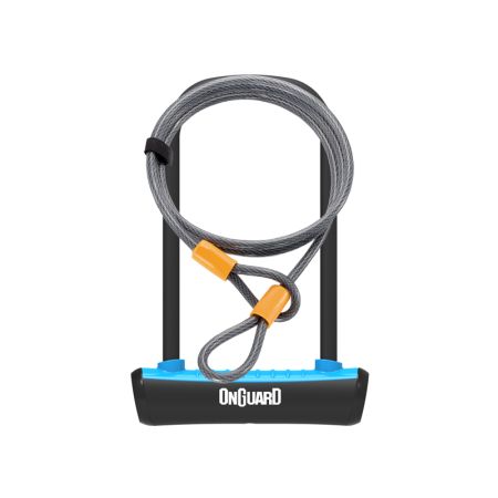 Zapięcie rowerowe ONGUARD NEON 8154BU U-LOCK - 115mm 230mm - uchwyt + 2 x Klucze + linka 10mm 120cm niebieskie (NEW) 