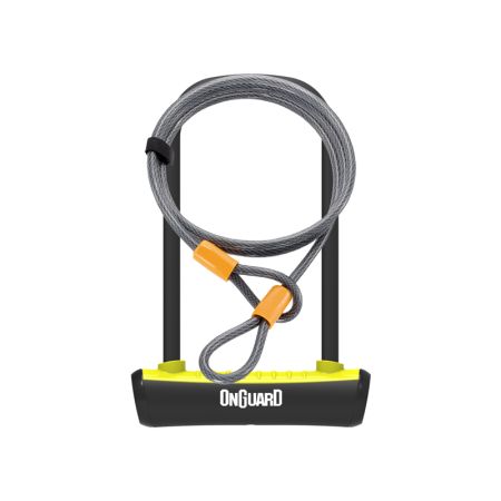Zapięcie rowerowe ONGUARD NEON 8154YL U-LOCK - 115mm 230mm - uchwyt + 2 x Klucze + linka 10mm 120cm żółte (NEW) 