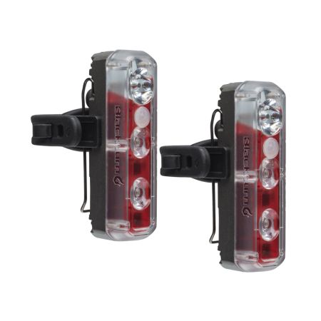 Zestaw Lampki BLACKBURN 2'FER XL USB przód 200 lumenów tył 40 lumenów czarna 2szt (NEW) 
