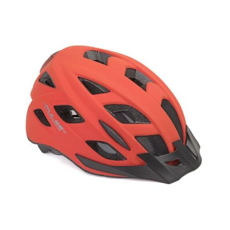  Kask AUTHOR PULSE LED X8 czerwony fluo 58-61 (z lampką tylną) 