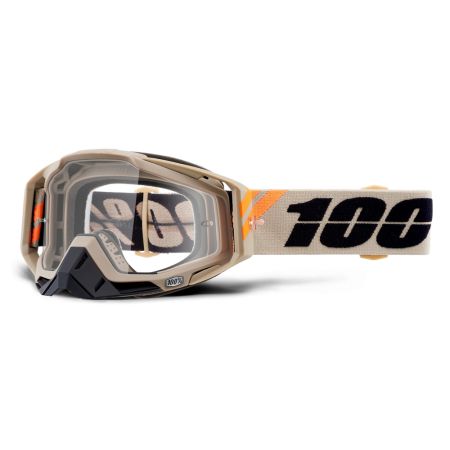 Gogle 100% RACECRAFT POLIET (Szyba Przezroczysta Anti-Fog + 10 Zrywek)