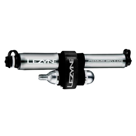 Pompka ręczna LEZYNE PRESSURE DRIVE CFH HP 120psi metalowy przewód CO2 + 1x nabój gazowy 16g grafitowa (NEW) 