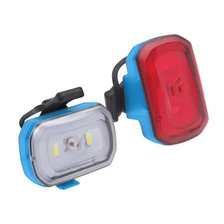 Zestaw lampki BLACKBURN CLICK USB przód 60 lumenów, CLICK USB tył 20 lumenów niebieskie (NEW) 