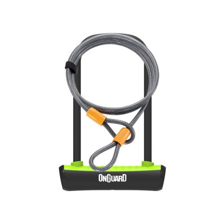 Zapięcie rowerowe ONGUARD NEON 8154GR U-LOCK - 115mm 230mm - uchwyt + 2 x Klucze + linka 10mm 120cm zielone (NEW) 