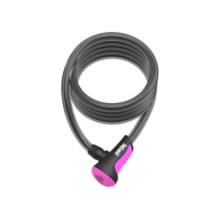 Zapięcie rowerowe ONGUARD NEON 8157PN Linka - 10mm 180cm - uchwyt + 2 x Klucze z kodem różowe 