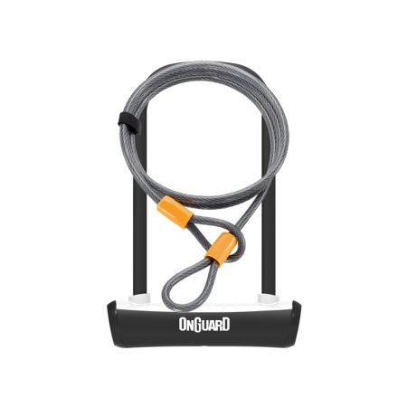 Zapięcie rowerowe ONGUARD NEON 8154WH U-LOCK - 115mm 230mm - uchwyt + 2 x Klucze + linka 10mm 120cm białe (NEW) 