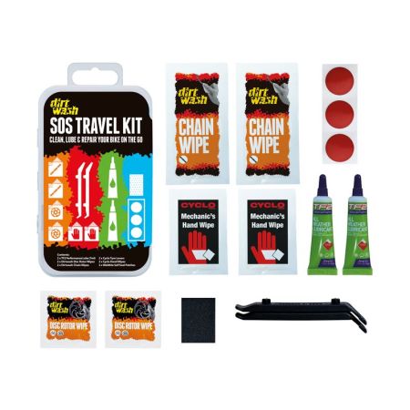 Zestaw czyszcząco-naprawczy WELDTITE DIRTWASH SOS TRAVEL KIT 3x łatki samoprzylepne + 2x łyżki + 2x oleje + chusteczki 