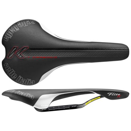 Siodło SELLE ITALIA FLITE KIT CARBONIO L (id match - L1) carbon/keramic 7x9, fibra-tek, 180g czarne (NEW) 