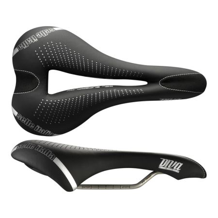 Siodło SELLE ITALIA DIVA GEL SUPERFLOW S (id match - S3) TI 316 Tube 7, fibra-tek, 275g czarne (NEW) 