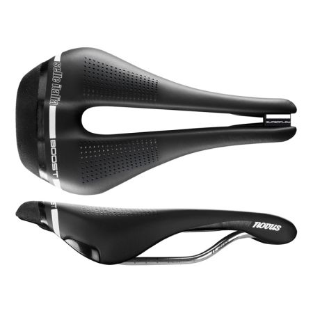 Siodło SELLE ITALIA NOVUS BOOST SUPERFLOW S (id match - S3) ti 316 tube 7, fibra-tek, czarne (NEW) 