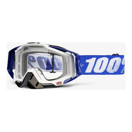 Gogle 100% RACECRAFT COBALT BLUE (Szyba Przezroczysta Anti-Fog + 10 Zrywek) 