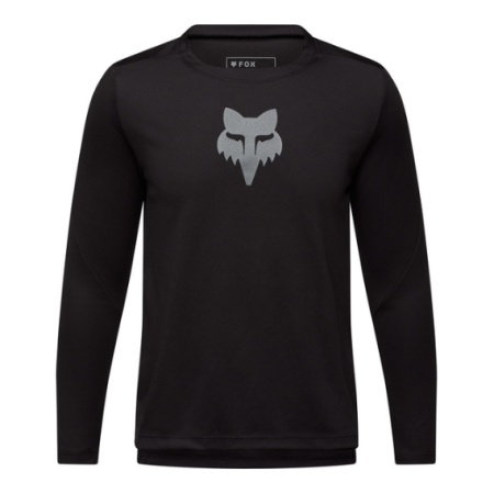 Koszulka Rowerowa Z Długim Rękawem Fox Junior Ranger Head Black