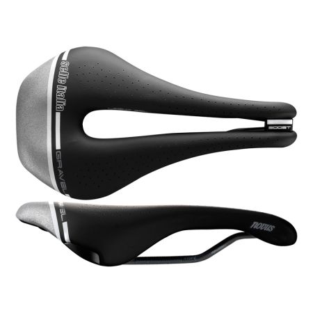 Siodło SELLE ITALIA NOVUS BOOST GRAVEL TECH SUPERFLOW S (id match - S3) TI 316 Tube 7, fibra-tek, 255g czarno-szary (NEW) 