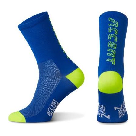 Accent Skarpetki kolarskie Hero Long, niebieskie-żólte fluo, rozmiar S (36-38) 