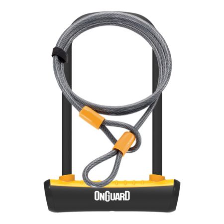 Zapięcie rowerowe ONGUARD NEON 8154OR U-LOCK - 115mm 230mm - uchwyt + 2 x Klucze + linka 10mm 120cm pomarańczowe (NEW) 