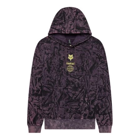 Fox Bluza Z Kapturem  Image Print Oversized Fleece Po Plum Perfect M