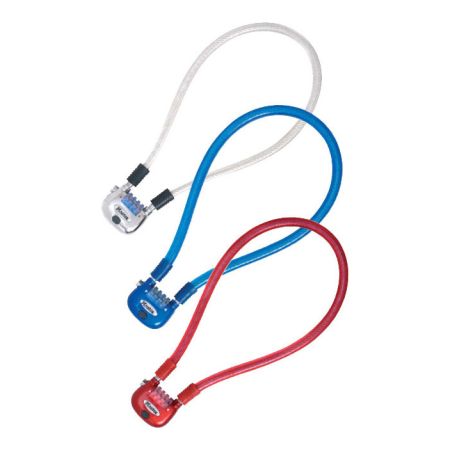 Zapięcie rowerowe MASTERLOCK QUANTUM 8213 12mm 60cm SZYFR LED podświetlone zestaw mix kolorów pudełko 4szt. (DWZ) 