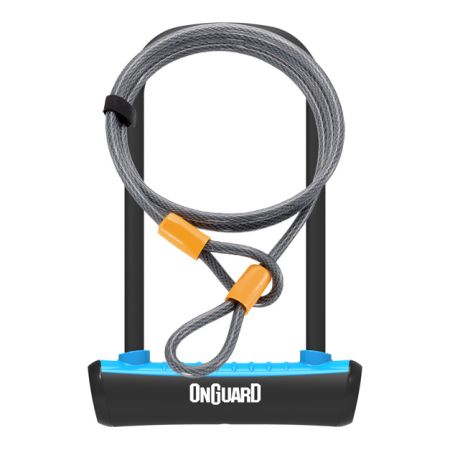Zapięcie rowerowe ONGUARD NEON 8154BU U-LOCK - 115mm 230mm - uchwyt + 2 x Klucze + linka 10mm 120cm niebieskie (NEW) 