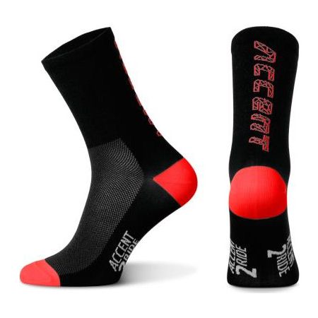 Accent Skarpetki kolarskie Hero Long, czarno-czerwone, rozmiar S (36-38) 