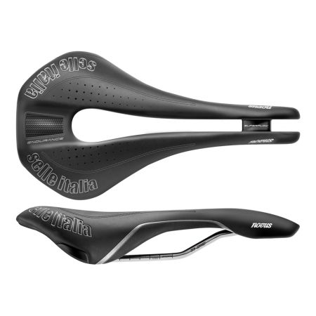 Siodło SELLE ITALIA NOVUS SUPERFLOW ENDURANCE S (id match - S3) ti 316 tube 7, fibra-tek, czarne (NEW) 