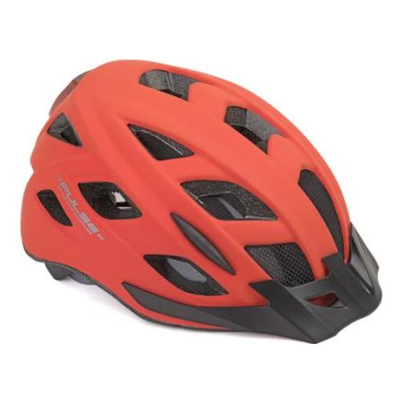  Kask AUTHOR PULSE LED X8 czerwony fluo 58-61 (z lampką tylną) 