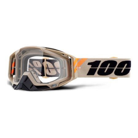 Gogle 100% RACECRAFT POLIET (Szyba Przezroczysta Anti-Fog + 10 Zrywek)