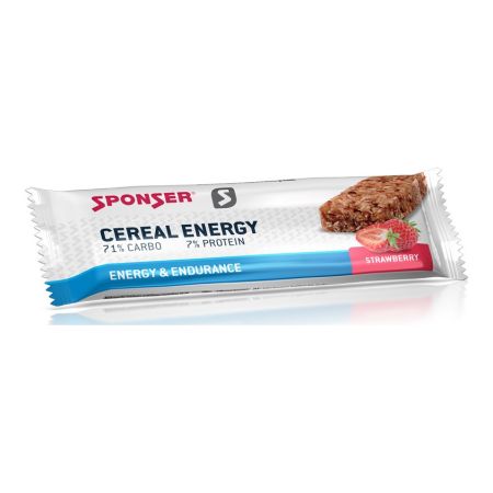 Baton energetyczny SPONSER CEREAL ENERGY BAR truskawkowy (pudełko 20szt x 40g) (NEW).