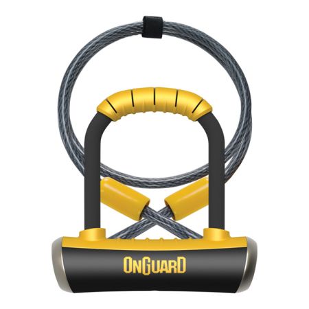 Zapięcie rowerowe ONGUARD PitBull Mini DT 8008 U-LOCK - 14mm 90mm 140mm - 5 x Klucze z kodem + linka 10mm 120cm 