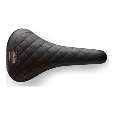 Siodło SELLA ITALIA TURBO BONNIE Fec Alloy 7, skórzane czarne 367g (NEW) 