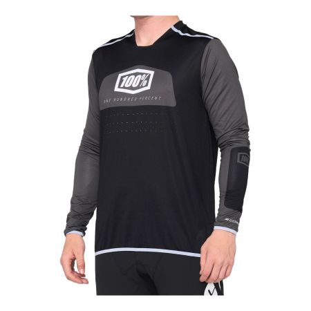 Koszulka męska 100% R-CORE X Jersey długi rękaw black white roz. L (NEW) 