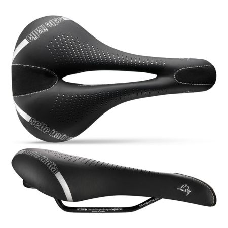 Siodło SELLE ITALIA LADY GEL FLOW L (id match - L2) Manganese Tube 7,  fibra-tek, 310g czarne (NEW) 