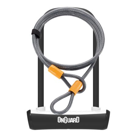 Zapięcie rowerowe ONGUARD NEON 8154WH U-LOCK - 115mm 230mm - uchwyt + 2 x Klucze + linka 10mm 120cm białe (NEW) 