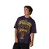 Fox T-shirt  Image Print Plum Oversized Perfect L